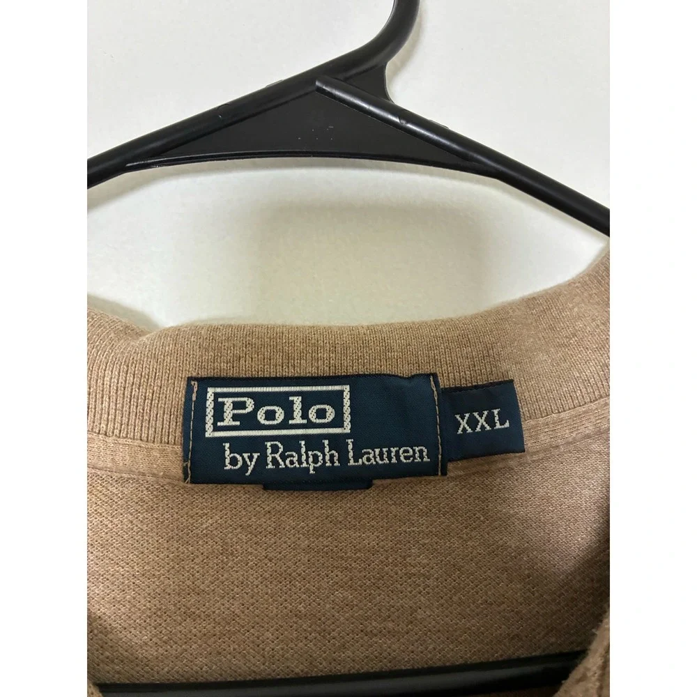 Polo Ralph Lauren‎ Men's Tan Short Sleeve Polo Shirt Big XXL Embroidered Pony
